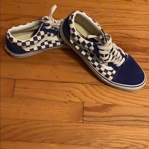 Blue and white old skools